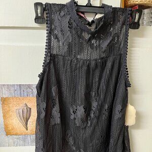 Black lacey top; sleeveless